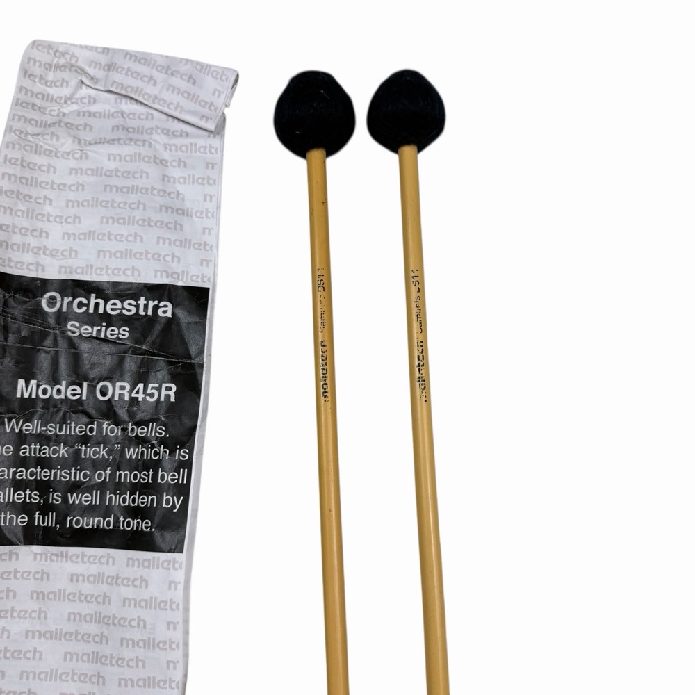 Malletech Orchestra Series Black Marimba Bell Mallet OR45R Percussion Band Yarn